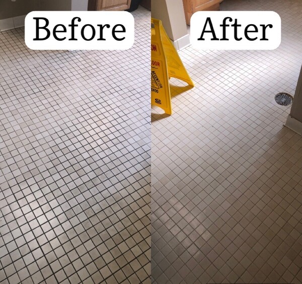 Before & After Commercial Cleaning of Restroom Tile Floors (1)
